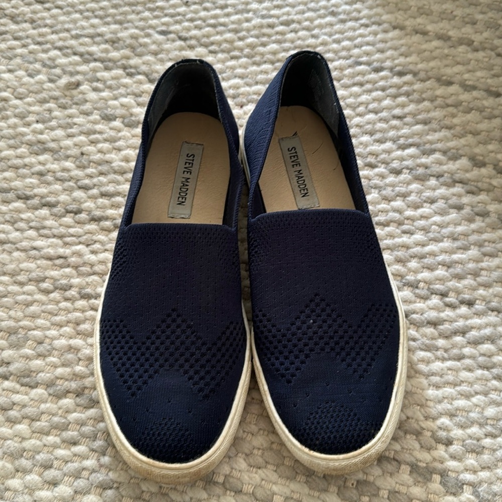 Navy Blue Steve Madden slip ons